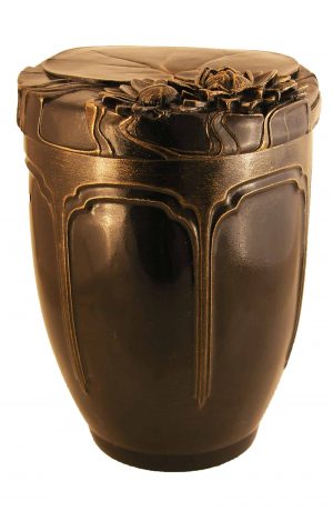 Keramik Urne Seerose braun gold schön kaufen