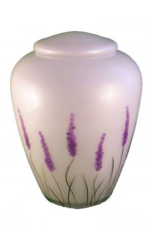 Glasurne mit Lavendel bemalung