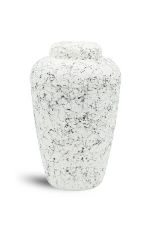 Bio Urne VALE weiß schwarz gesprenkelt