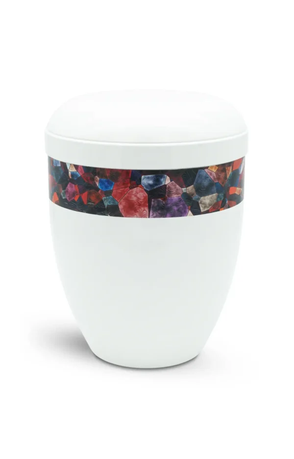 Fotourne mit abstraktem Mosaik Motiv in rot und violett