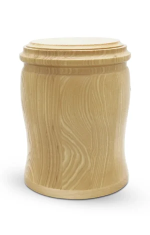 Holzurne aus Eschenholz mit Ziernut