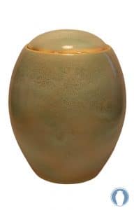 Gold-grüne Keramikurne