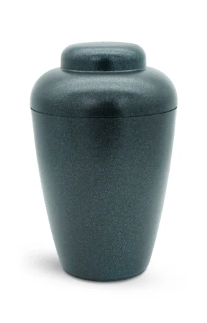 Bio Urne VALE schwarz mit blauem Glitzer