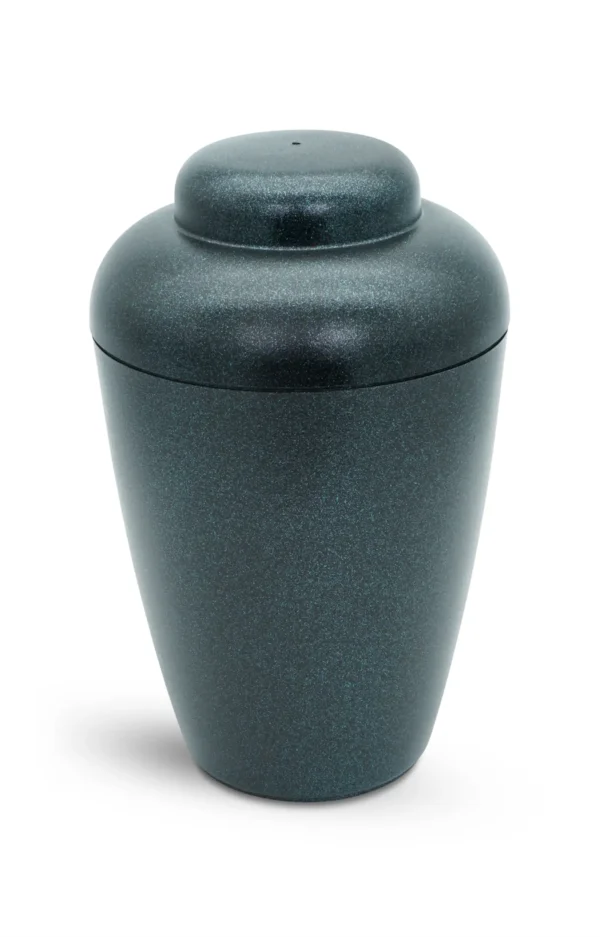 Bio Urne VALE schwarz mit blauem Glitzer