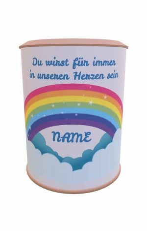 Personalisierbare Urne mit Regenbogen