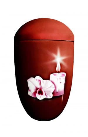 Seeurne handbemalt Kerze und Blume