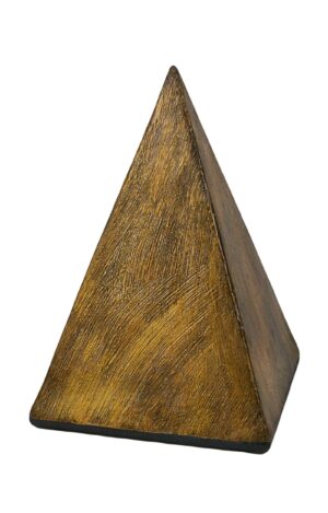 Tierurne aus Keramik Pyramidenform in gold