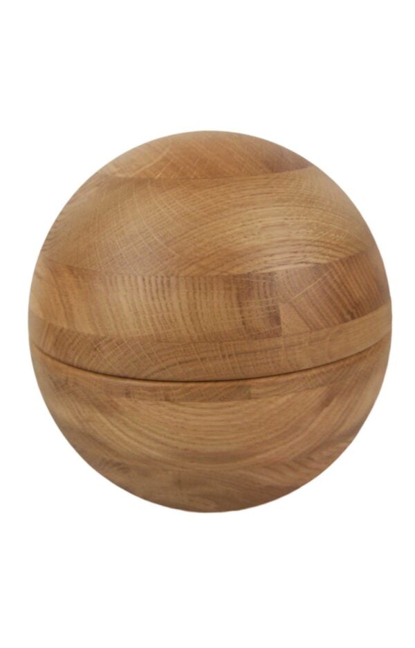 Holzurne aus Eichenholz runde Form