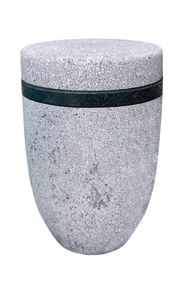 Seeurne grau mit schwarzem Streifen aus Muschelkalk