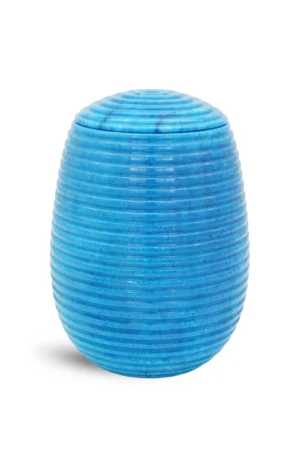 Marmorurne blau mit Zierstreifen