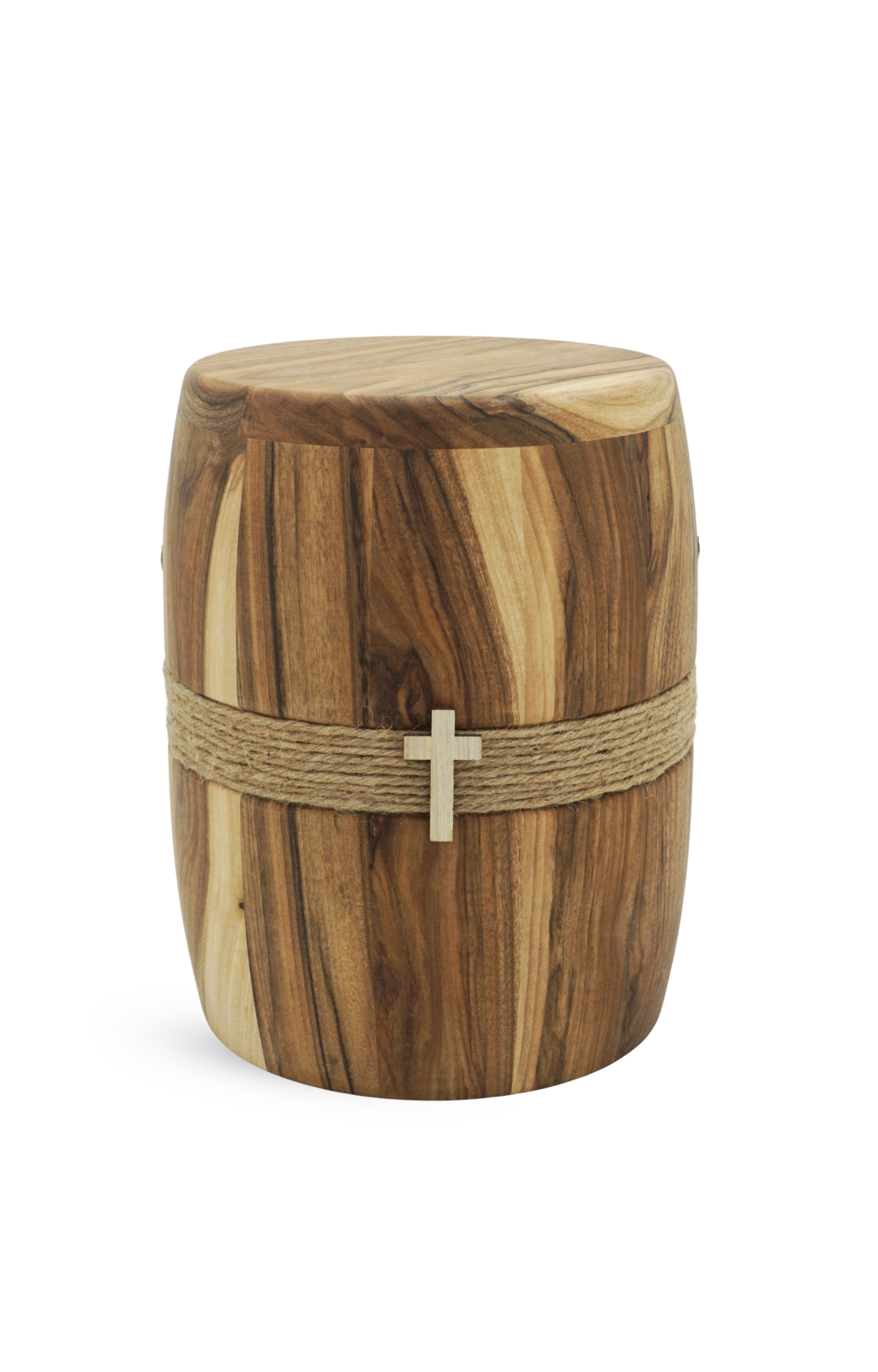 Urne aus Nussbaumholz - Kreuz