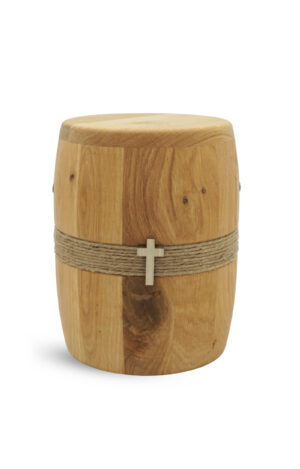 Urne aus Wildeichenholz - Kreuz